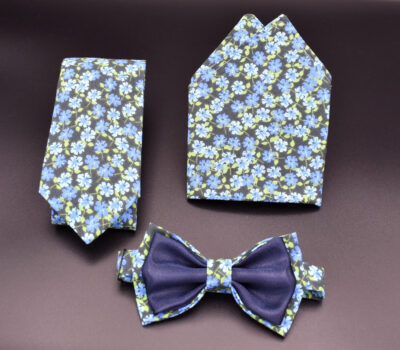 Cravate Noeud Pap Bleu Fleur