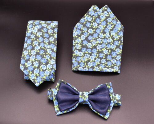 Cravate Noeud Pap Bleu Fleur