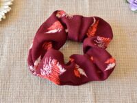 chouchou bordeaux motifs rouges