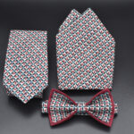 Cravate, Noeud Papillon et Pochette - Beige Bordeaux