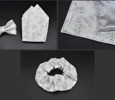 Ensemble Blanc Fleur Argent