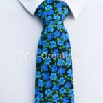 Cravate et Pochette - Bleu Fleurit