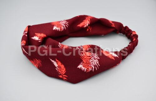 Bandeau Bordeaux Fleurs Rouge