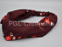 Bandeau crepe bordeaux à fleurs_2