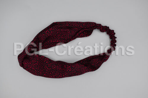 Bandeau Noir motifs Rouges dessus