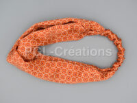 Bandeau orange motifs rétro dessus