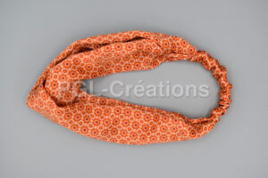 Bandeau orange motifs rétro dessus