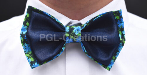 Noeud Papillon bicolore Bleu Fleurit 2