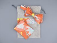 Noeud Papillon - Orange Motifs Pastels