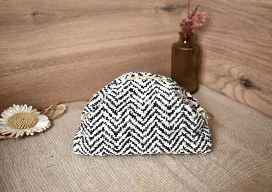 Trousse Velours - Noir et Blanc