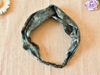 bandeau vert motifs floraux