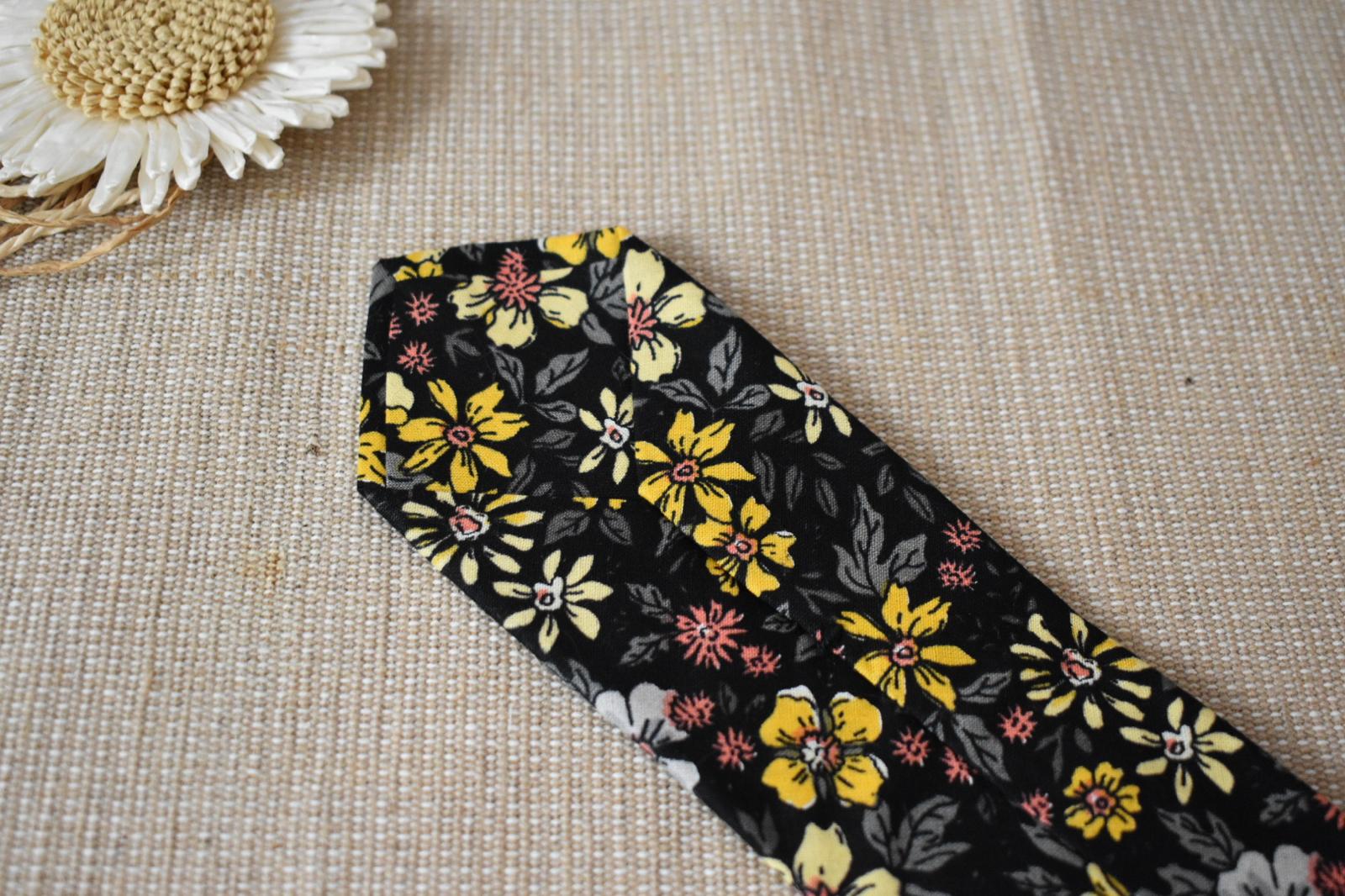 Cravate & Pochette - Noir Floral – Image 4