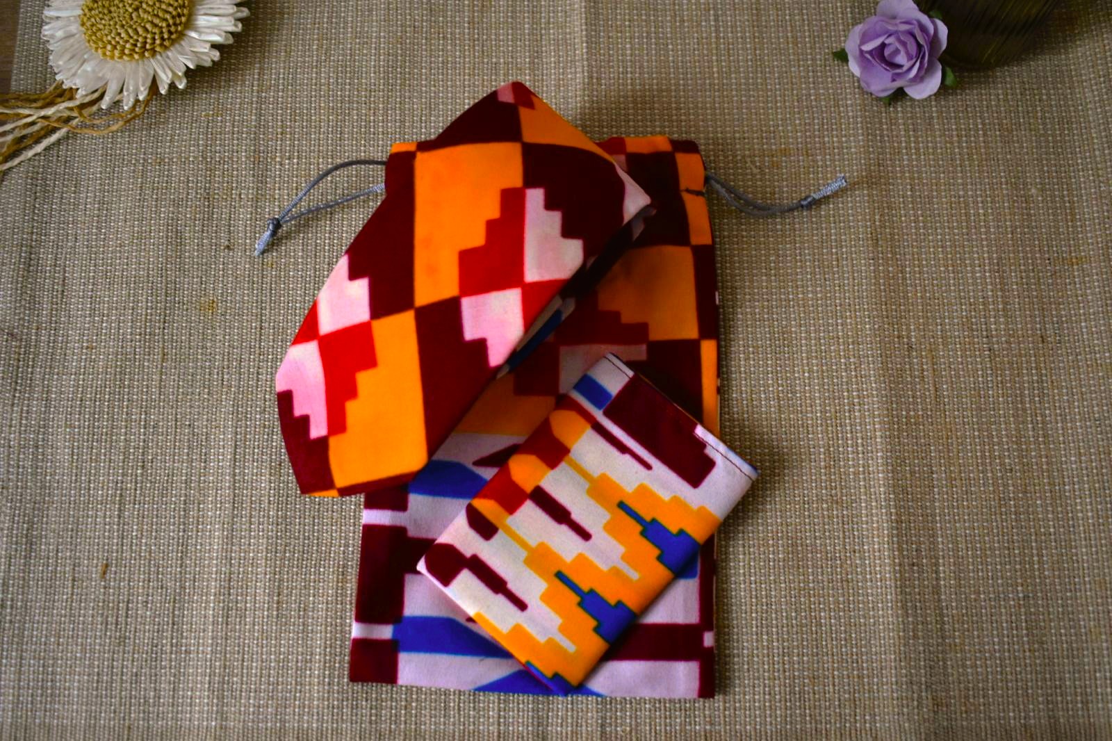 cravate_wax_multicolore_orangé