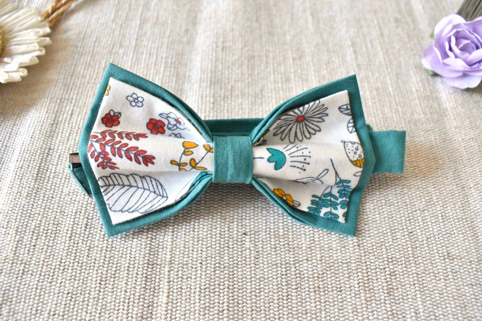 Nœud Papillon - Vert et Motifs – Image 2