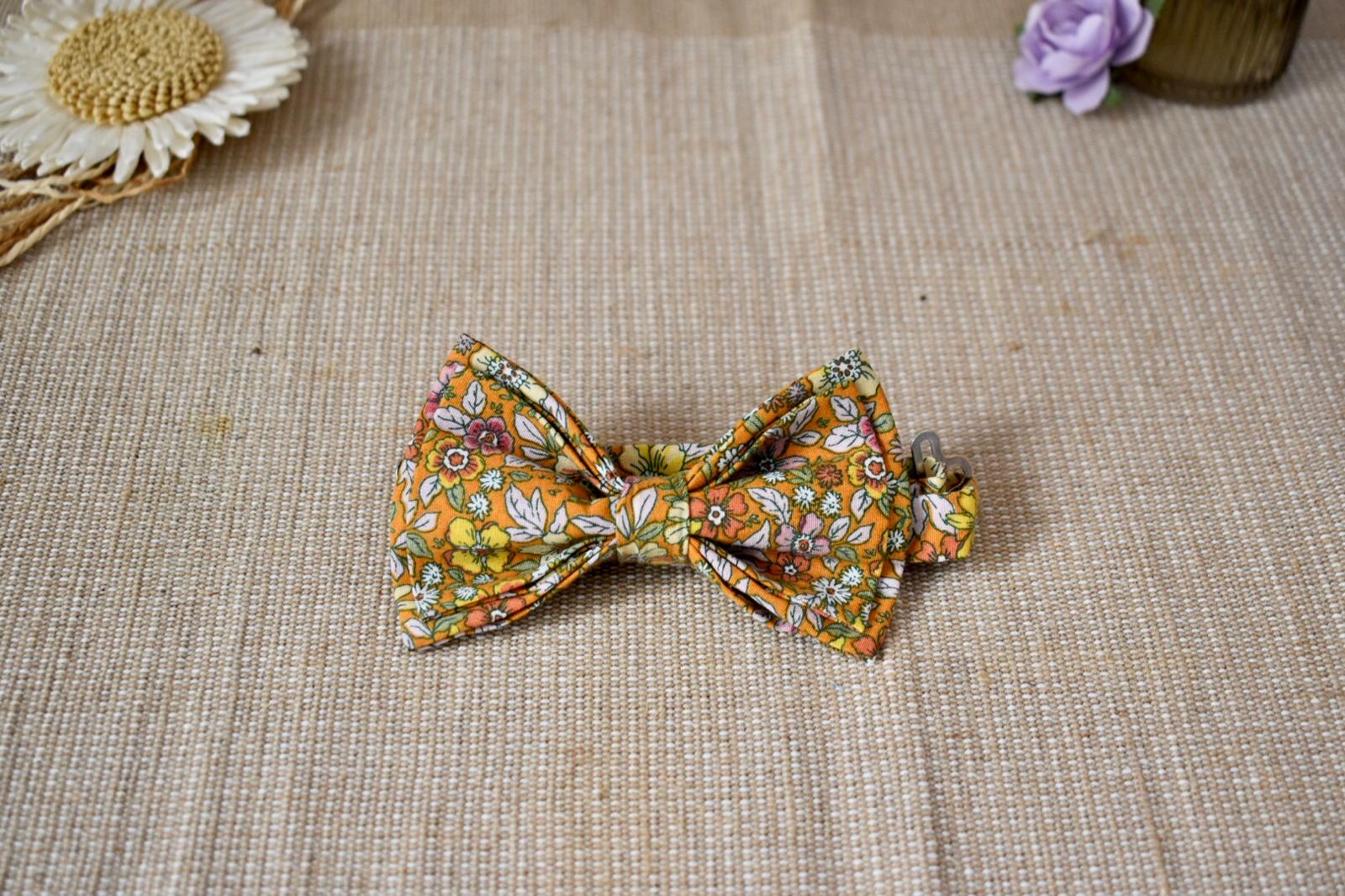 Nœud Papillon & Pochette - Fleuri aux Teintes Chaudes – Image 3