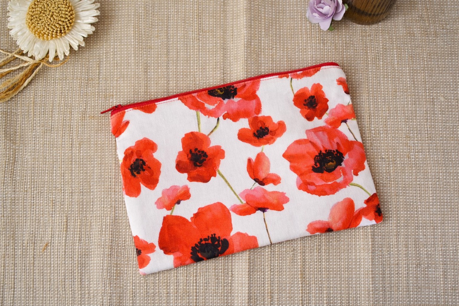 Trousse Plate - Coquelicot