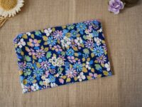Trousse Plate - Bleu Fleurs Pastel