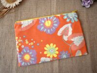 trousse fleurie orange