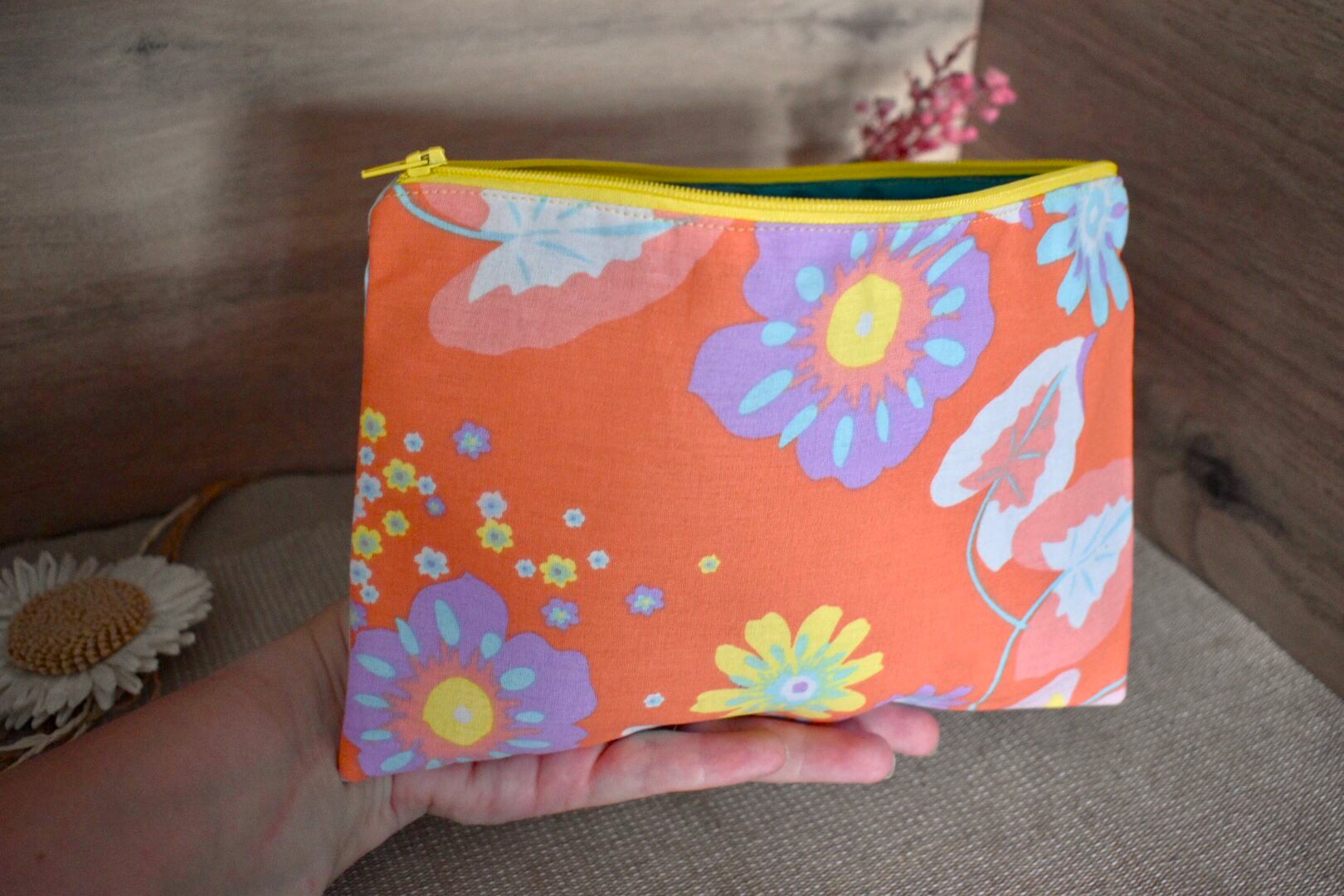 Trousse Plate - Fleurie Orange – Image 3